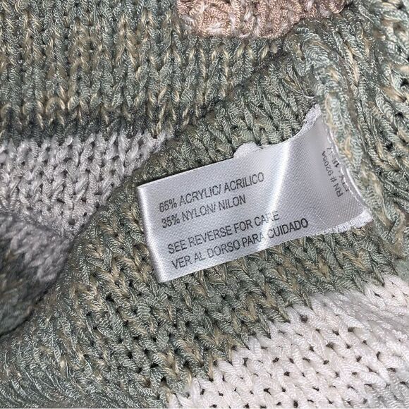 Sweater Womens Large Striped Knit Oversized Brown Granola Gorpcore Cozy Top Fall - Picture 6 of 9